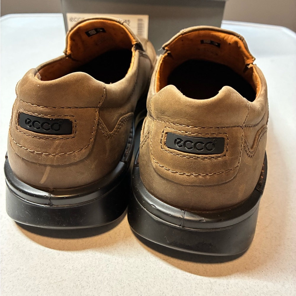 ECCO Men’s 44 US 10-10.5 Cocoa Brown Leather Fusion Gently EUC Loafers Shoes - Picture 5 of 6